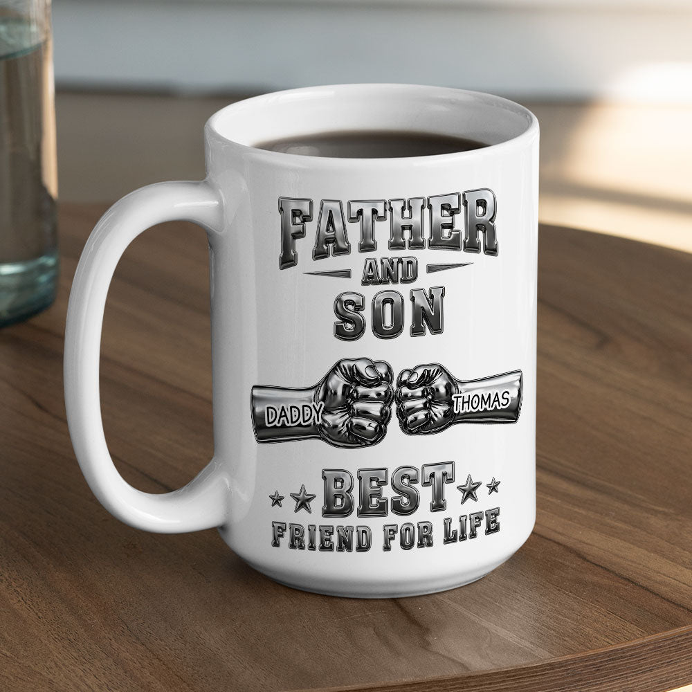 Custom Father's Day Gift For Son • Best Friend For Life - Personalized 3D Effect Coffee Mug