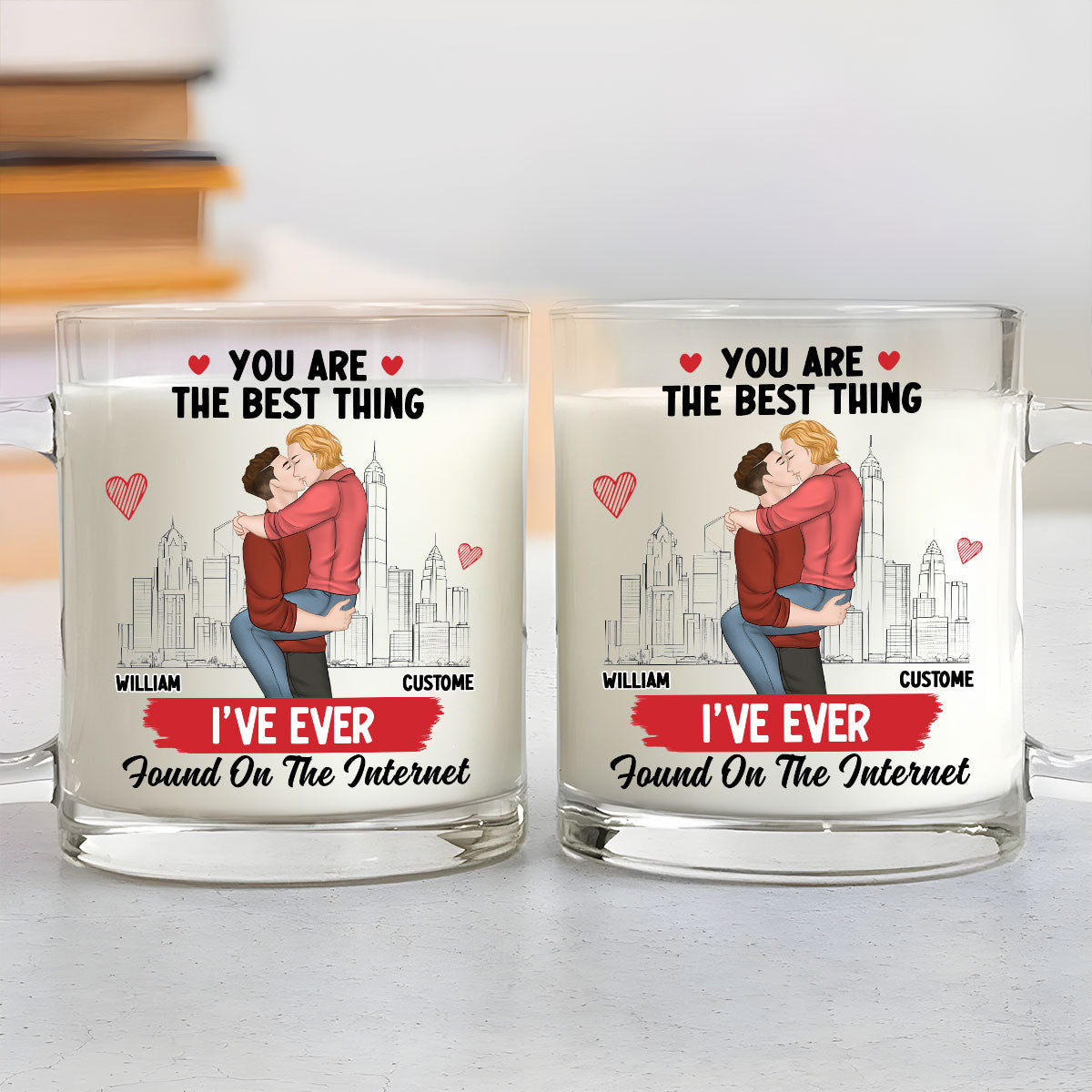 Custom Anniversary Keepsake Gifts For Couple • You Are The Best - Personalized Glass Mug