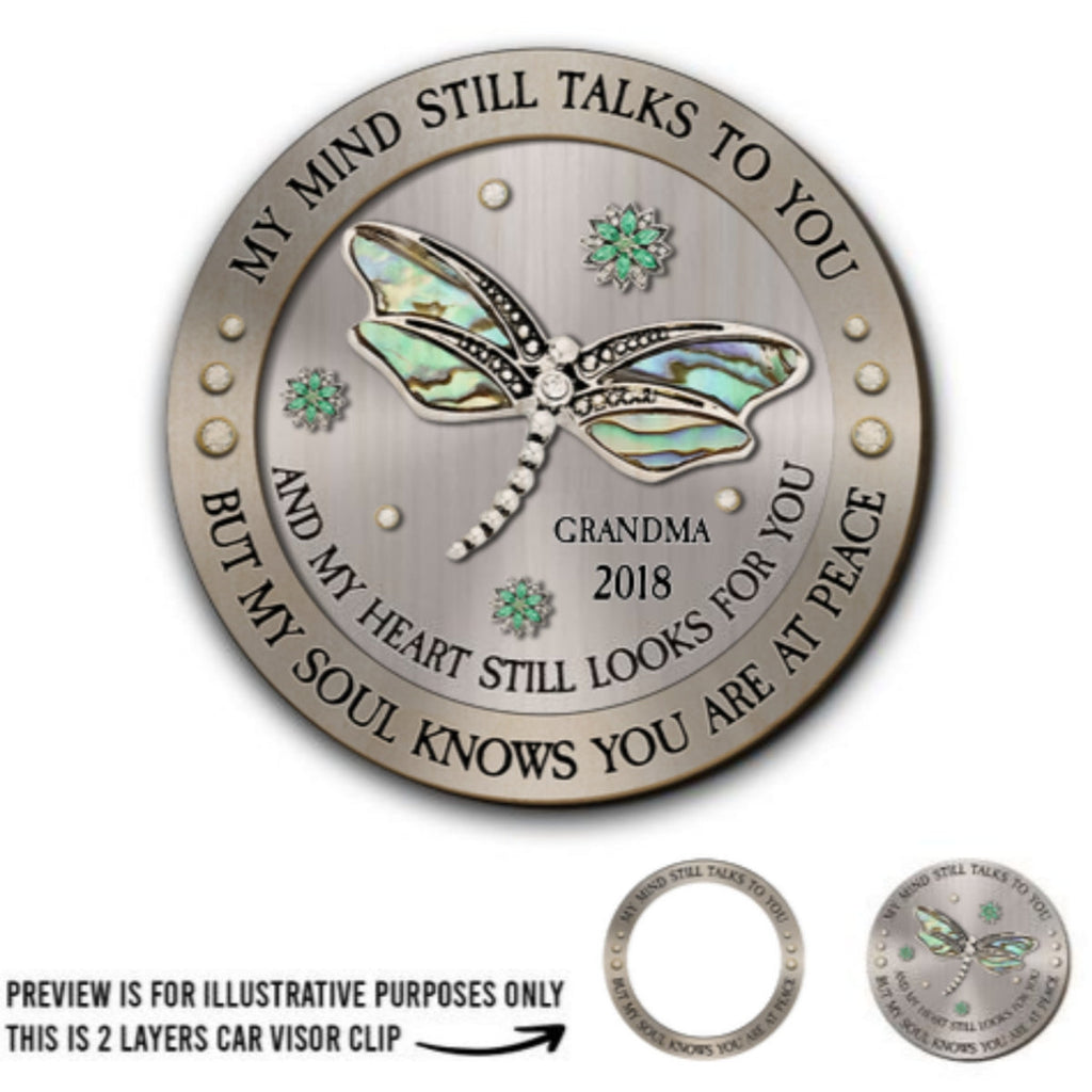 Dragonfly My Mind My Heart My Soul Ver 2 - Personalized Car Visor Clip