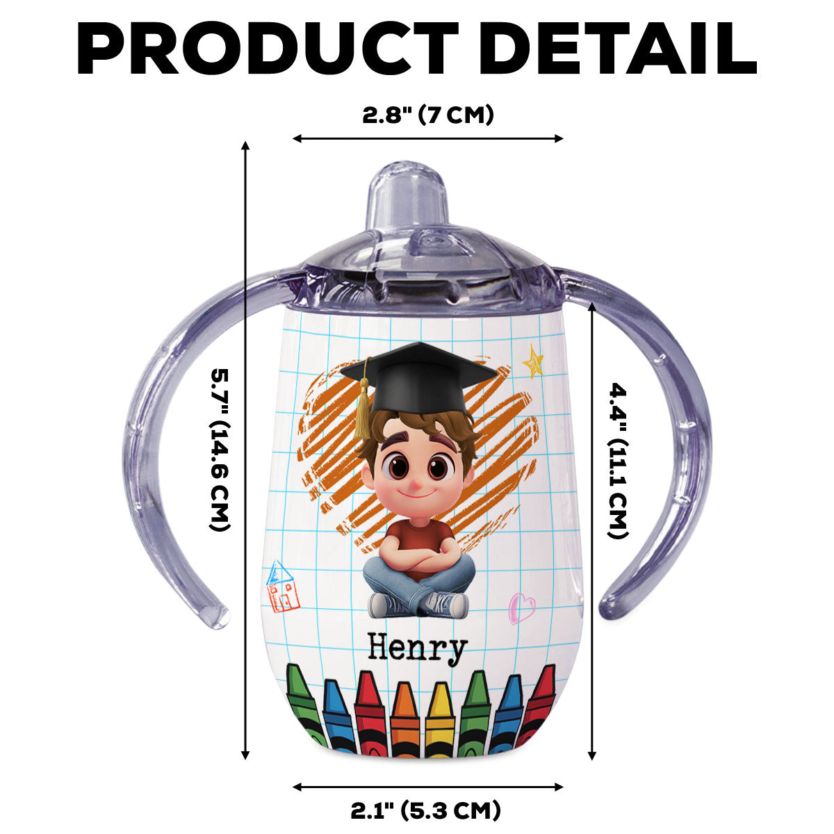 Look Out Kindergarten - Personalized Sippy Cup With Handles
