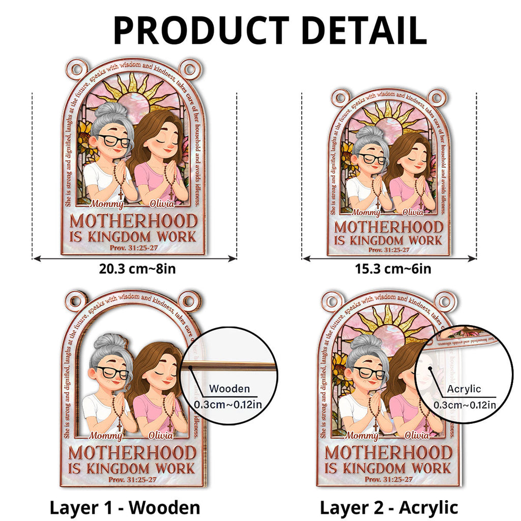 Custom Hanging Decor for Mom Daughter, Mother's Day Gifts • Faith Guides Her Journey - Personalized Suncatcher