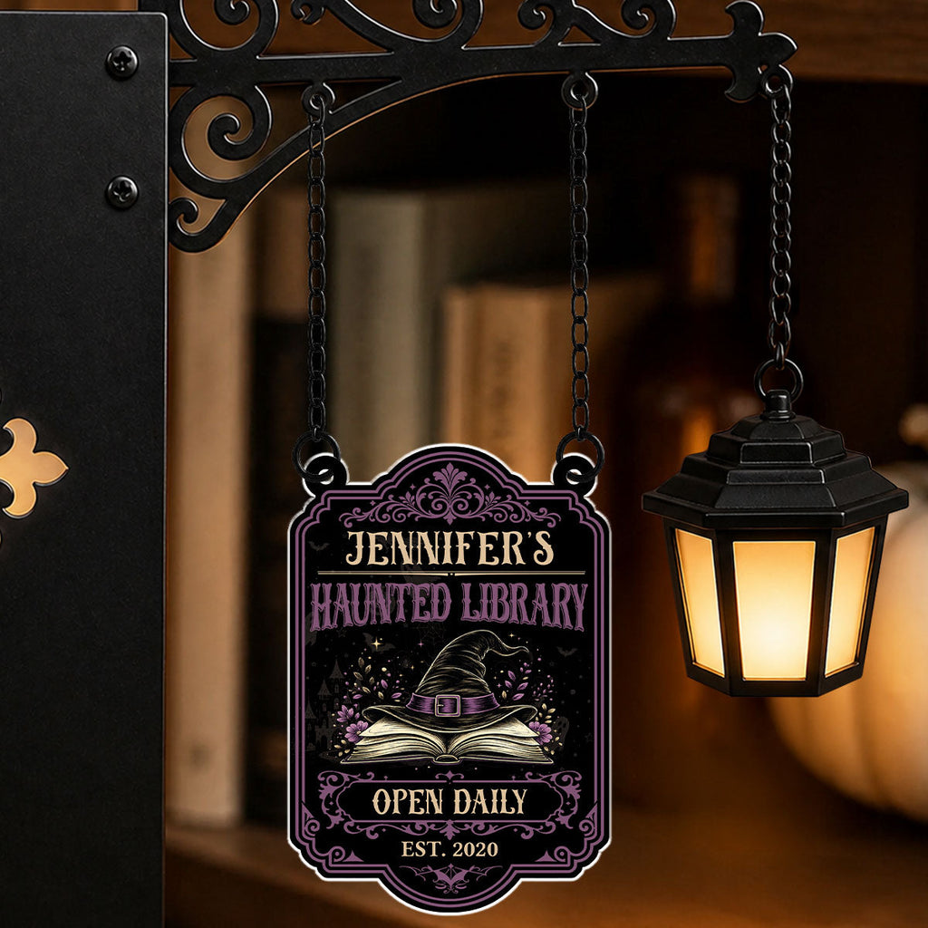 Every Book Has A Ghost - Personalized Bookshelf Lantern Light Sign