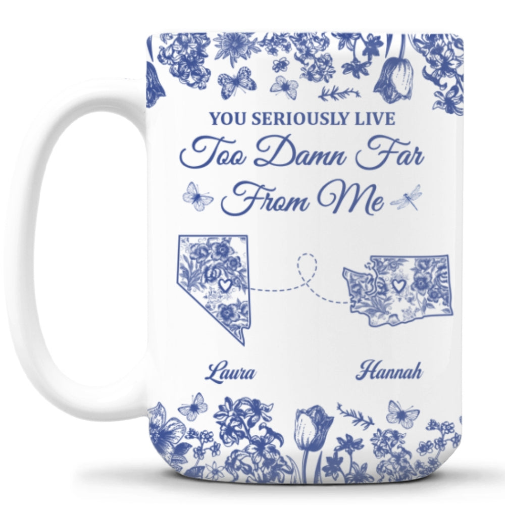 Custom Christmas & Birthday Keepsake Gift • Living Miles Away Is Rude - Personalized Coffee Mug
