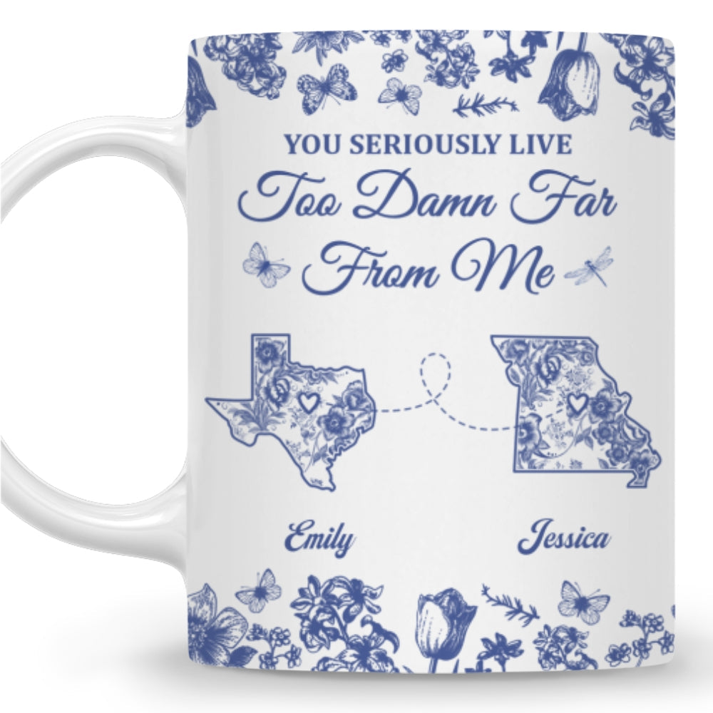 Custom Christmas & Birthday Keepsake Gift • Living Miles Away Is Rude - Personalized Coffee Mug
