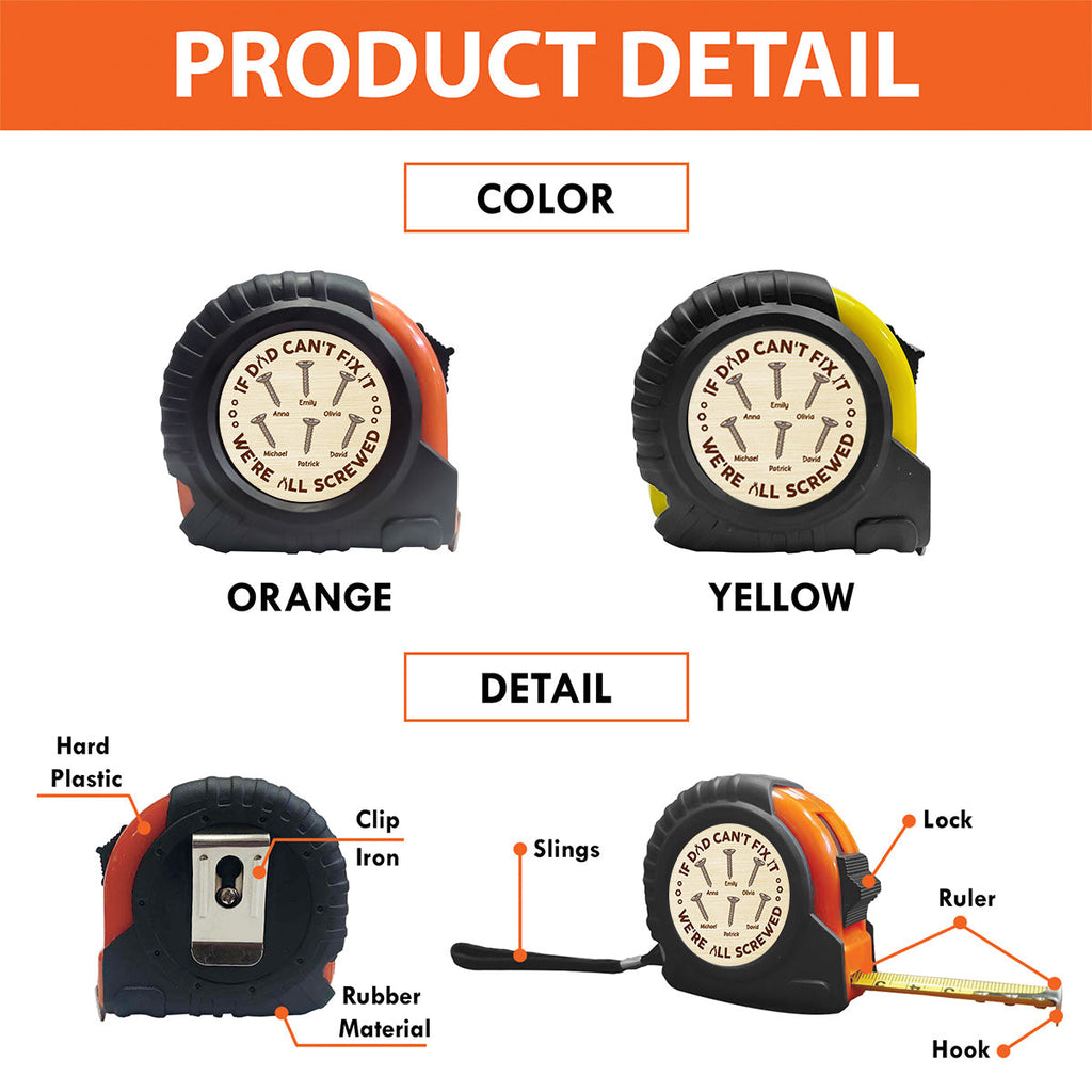 If Dad Can Not Fix - Personalized Tape Measure