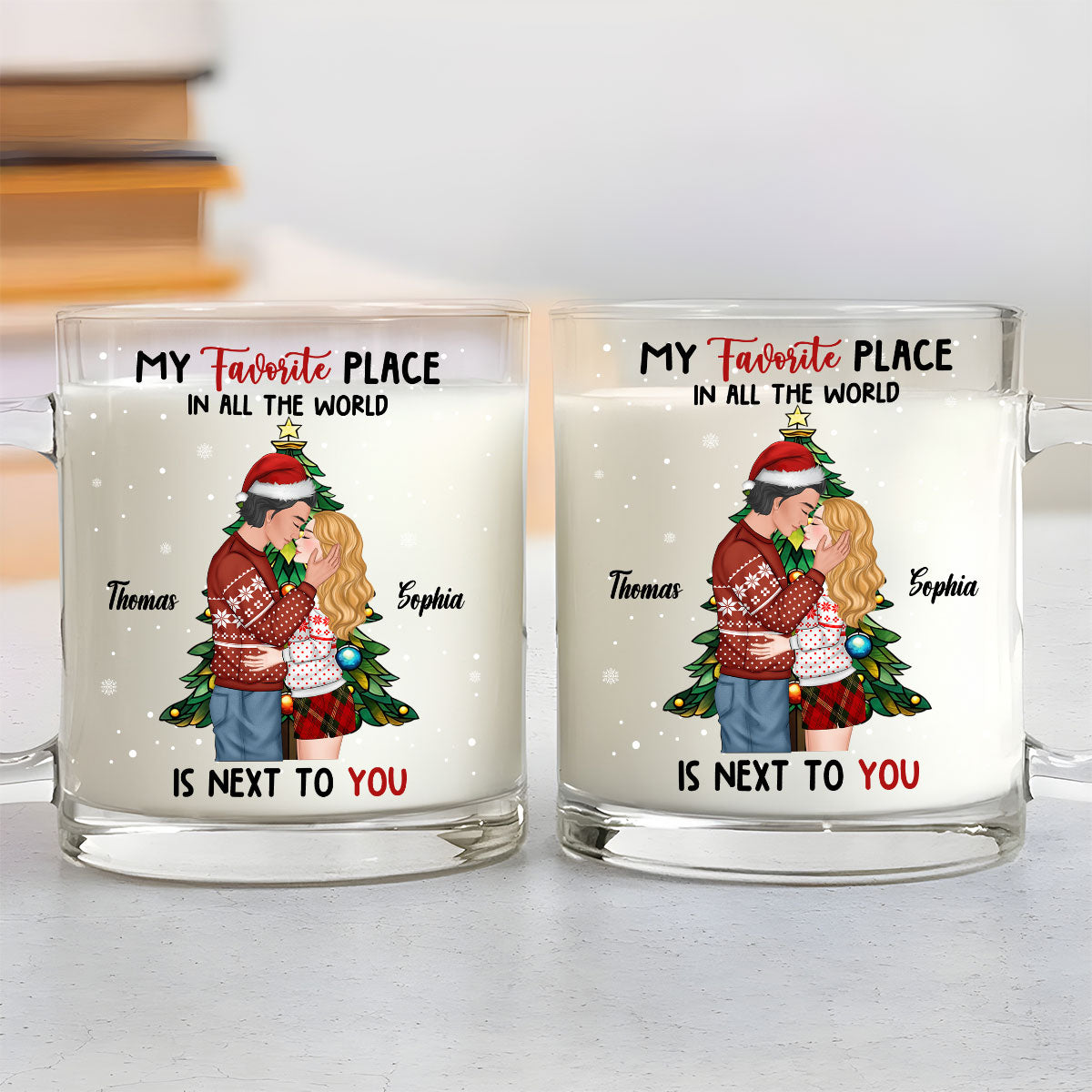 Custom Anniversary Keepsake Gifts For Couple • You Are My Favorite Place - Personalized Glass Mug