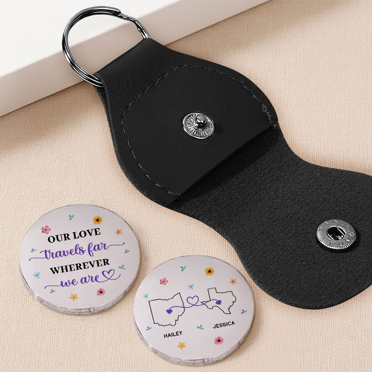 Custom Coin Keychain for Daughter Mom, Mother's Day Birthday Gifts • My Love Always With You - Personalized Pocket Hug