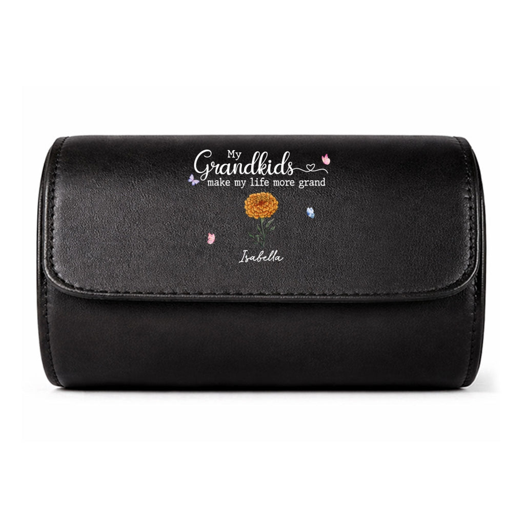 My Grandkids Make My Life More Grand - Personalized Leather Watch Case