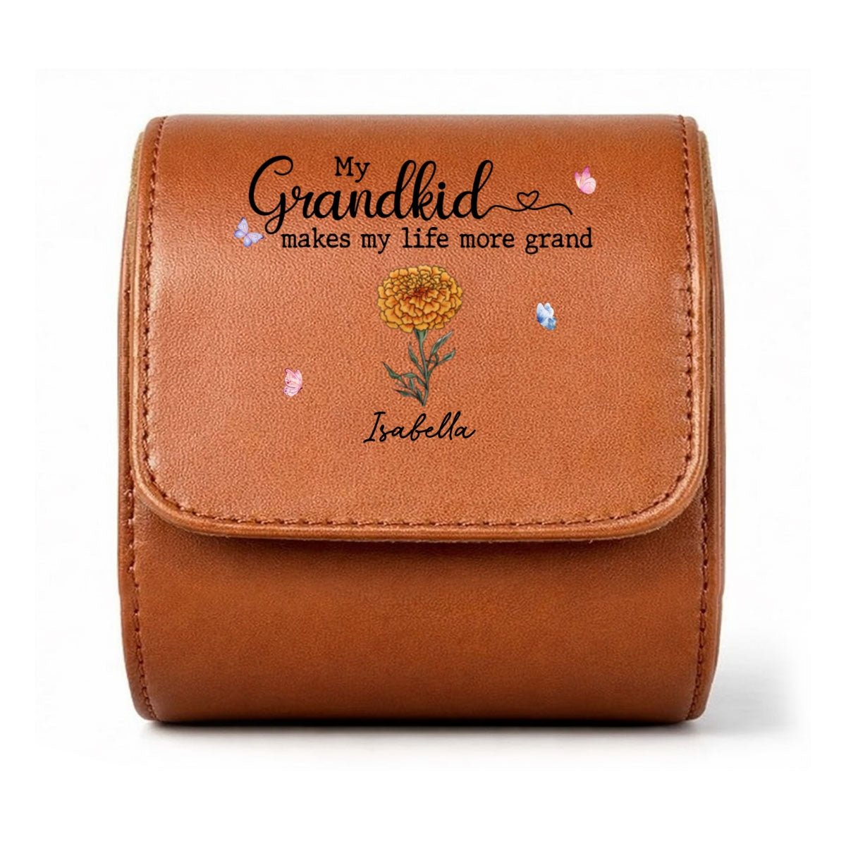 My Grandkids Make My Life More Grand - Personalized Leather Watch Case
