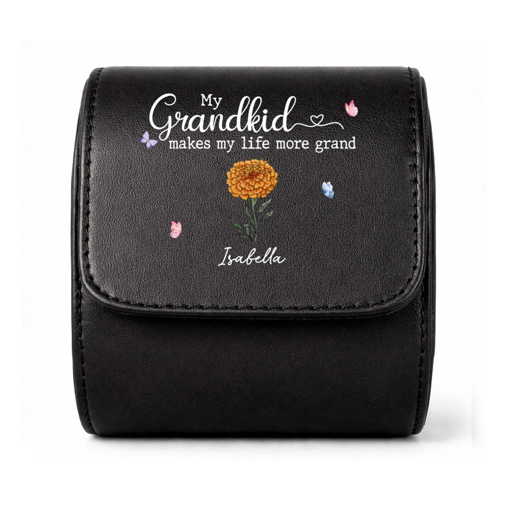 My Grandkids Make My Life More Grand - Personalized Leather Watch Case