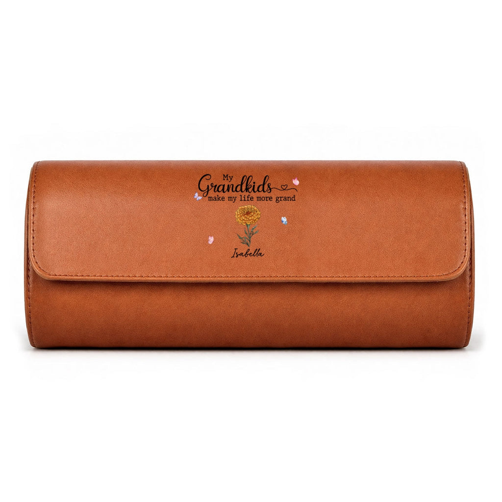 My Grandkids Make My Life More Grand - Personalized Leather Watch Case