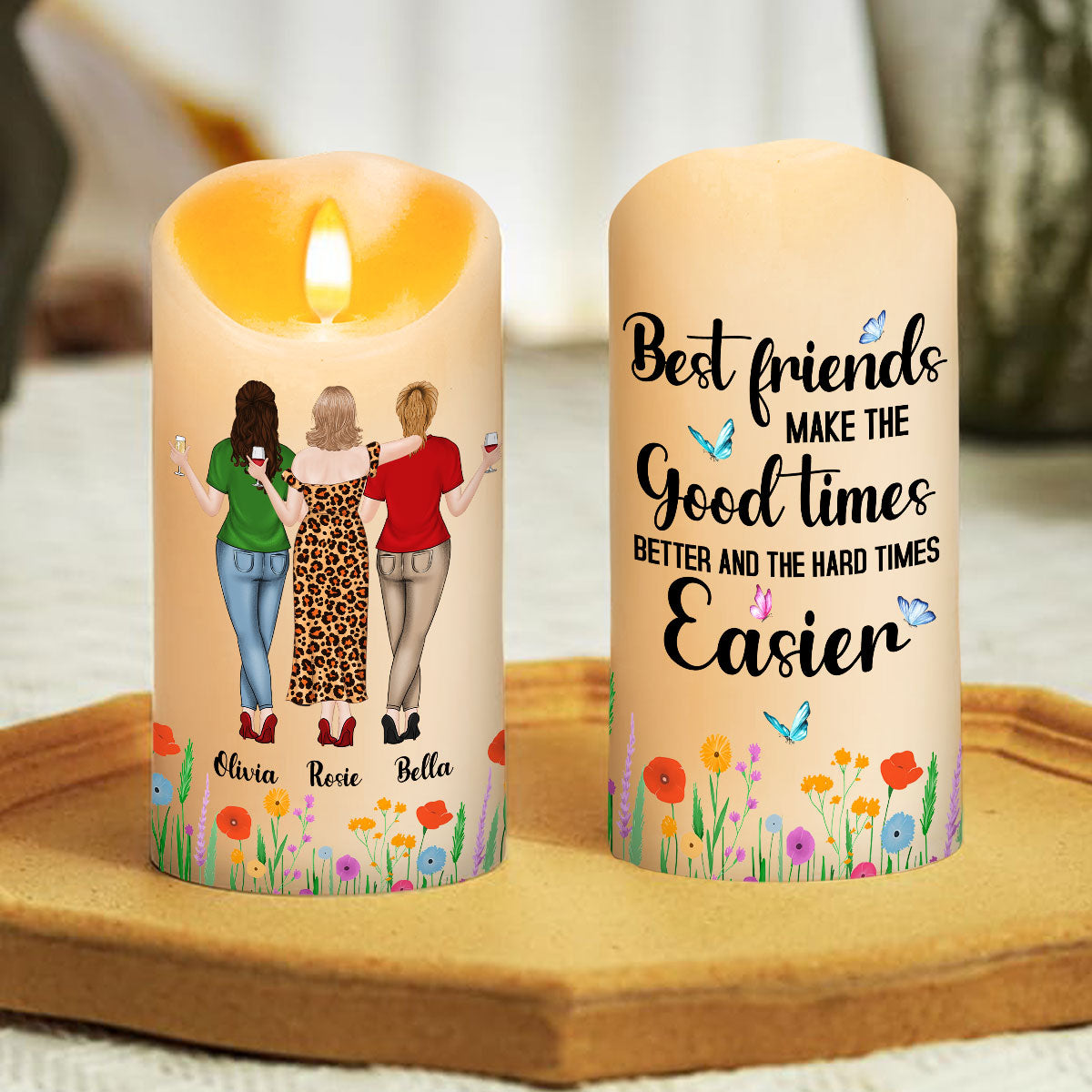 Good Times Better With Friends - Personalized LED Candle