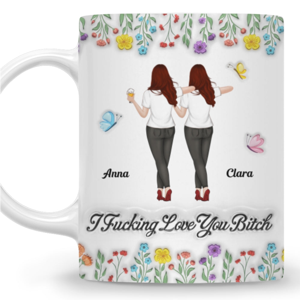 Custom Best Friend, Christmas & Birthday Friendship Keepsake Gift • I Love You My Friends - Personalized 3D Inflated Effect Mug
