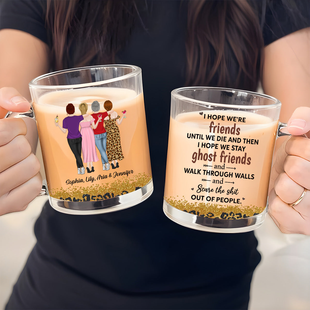 Custom Best Friend, Christmas & Birthday Friendship Keepsake Gift • We Are Friends Until We Die - Personalized Glass Mug