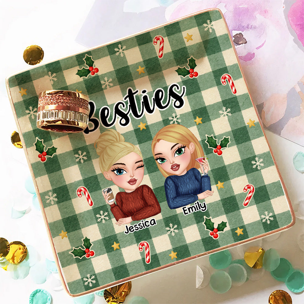 Custom Trinket Dish Gift for Friend, for Soul Sister • Certified Besties - Personalized Jewelry Dish