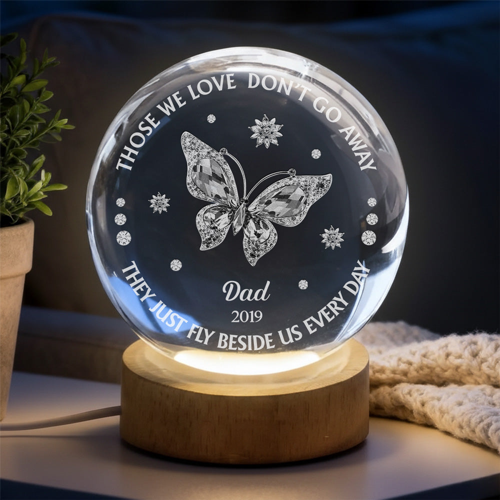Those We Love Beside Us - Personalized Crystal Globe Lamp