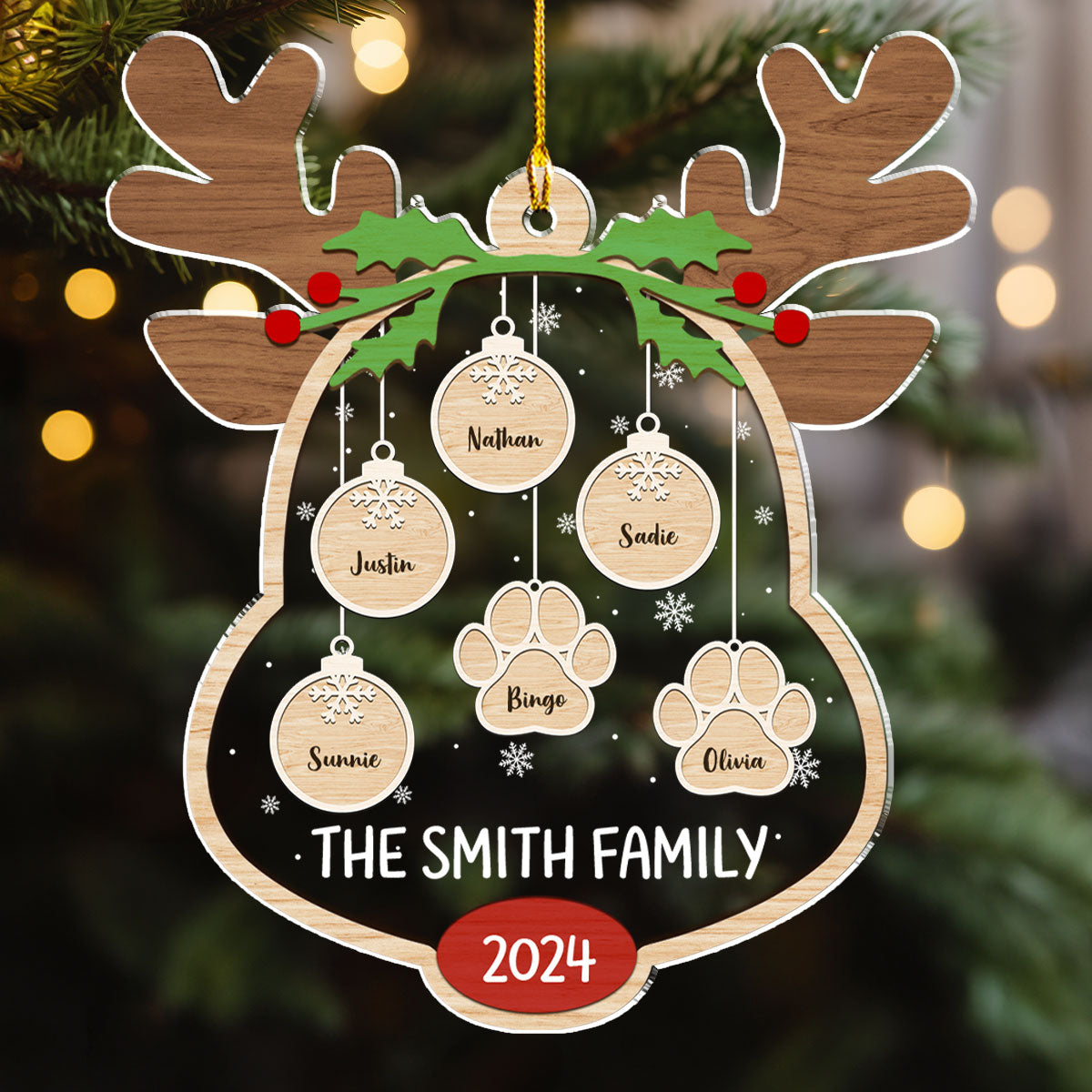 Custom Keepsake Christmas Ornament •  Lovely Family - Personalized Acrylic Ornament