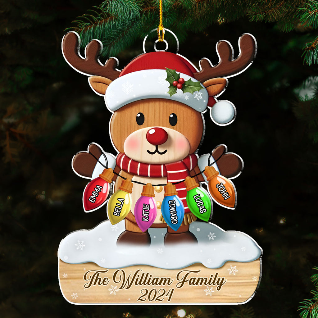 Custom Family Ornament, Christmas Gift for Family Members •  Family Bulb - Personalized Acrylic Ornament