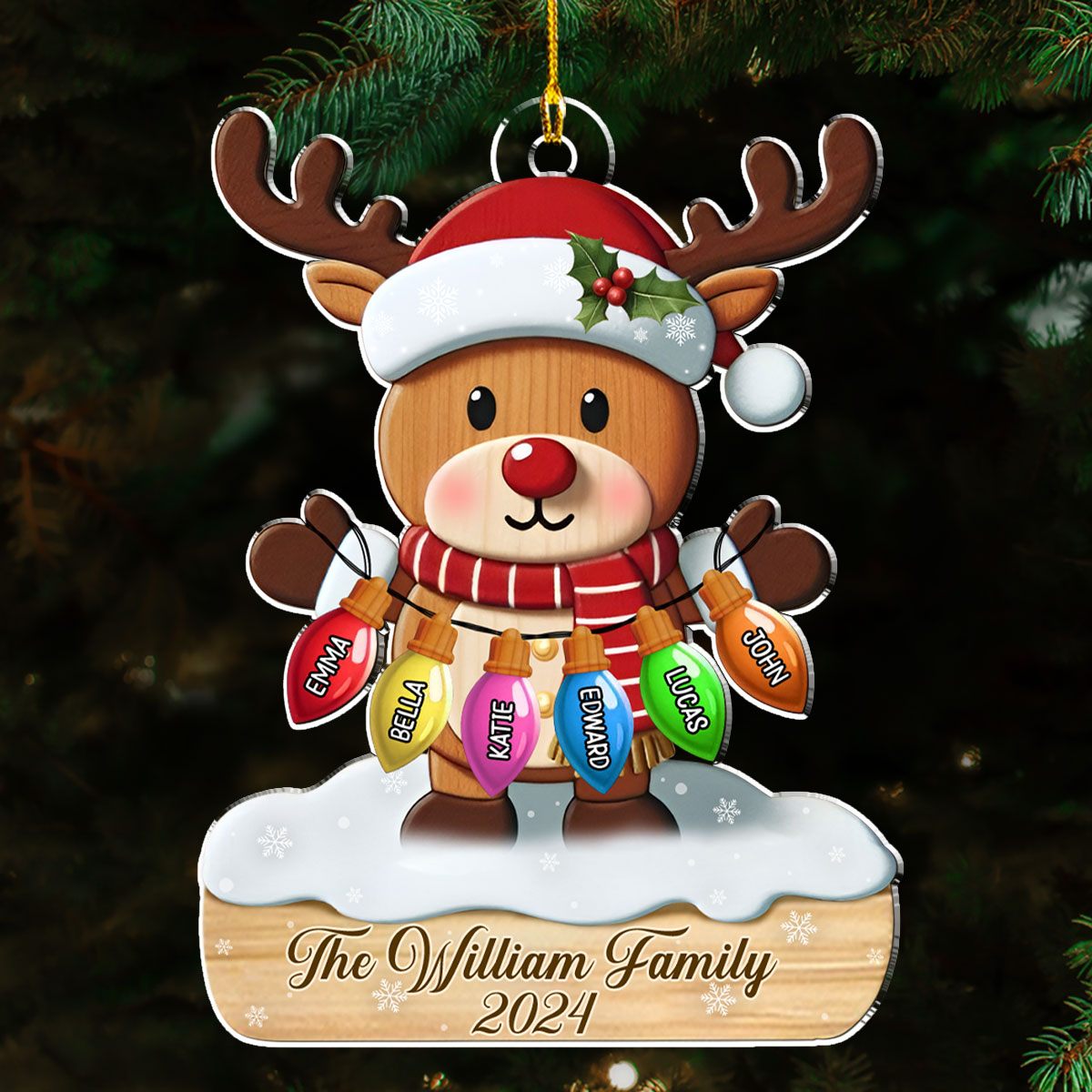 Custom Family Ornament, Christmas Gift for Family Members •  Family Bulb - Personalized Acrylic Ornament