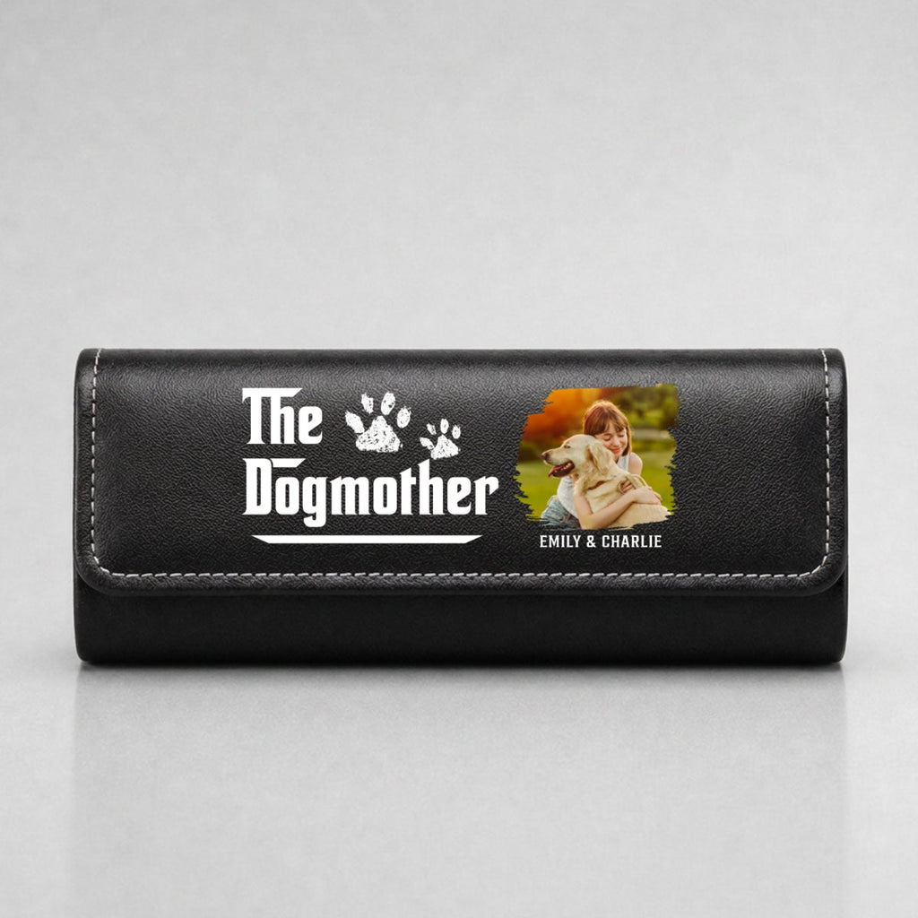 Cool Dog Mother Photo - Personalized Leather Eyeglass Case