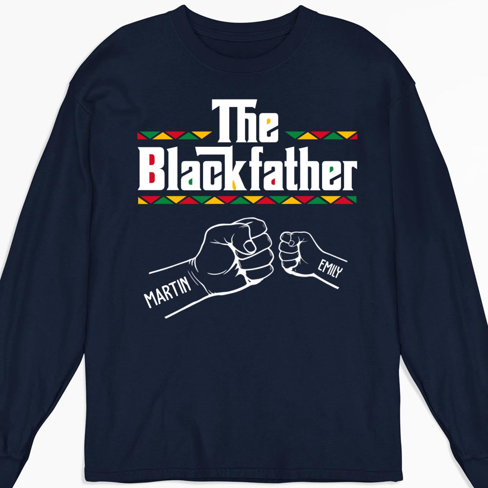 Custom Christmas & Birthday Gift for Dad, Grandpa • The Blackfather - Personalized Shirt - Long Sleeve