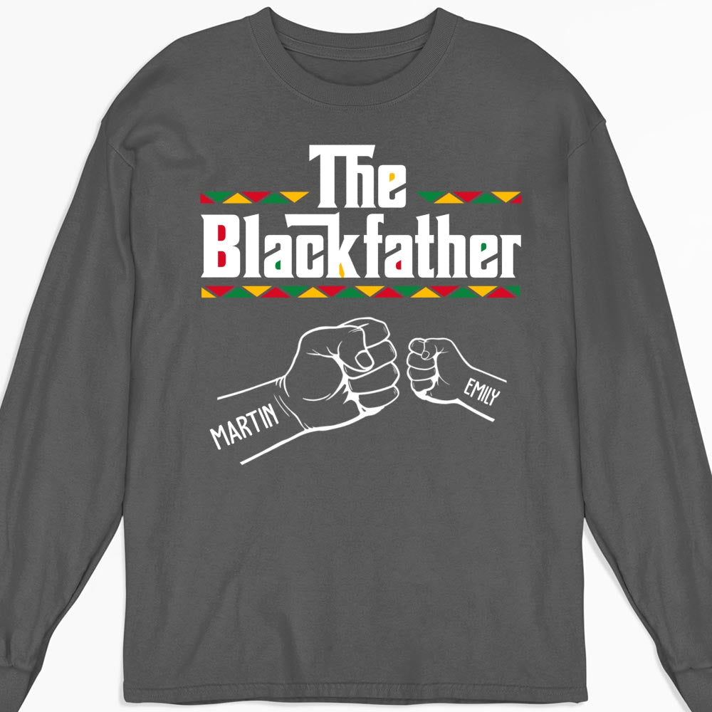 Custom Christmas & Birthday Gift for Dad, Grandpa • The Blackfather - Personalized Shirt - Long Sleeve