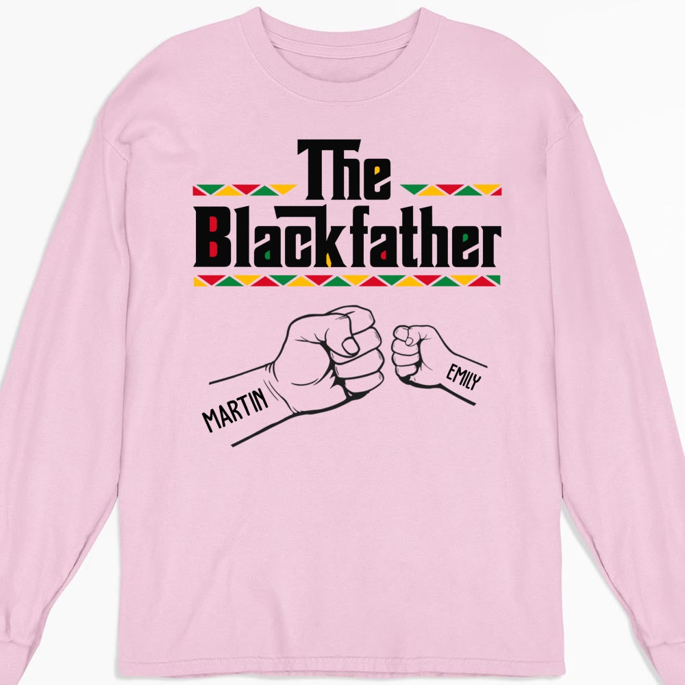 Custom Christmas & Birthday Gift for Dad, Grandpa • The Blackfather - Personalized Shirt - Long Sleeve
