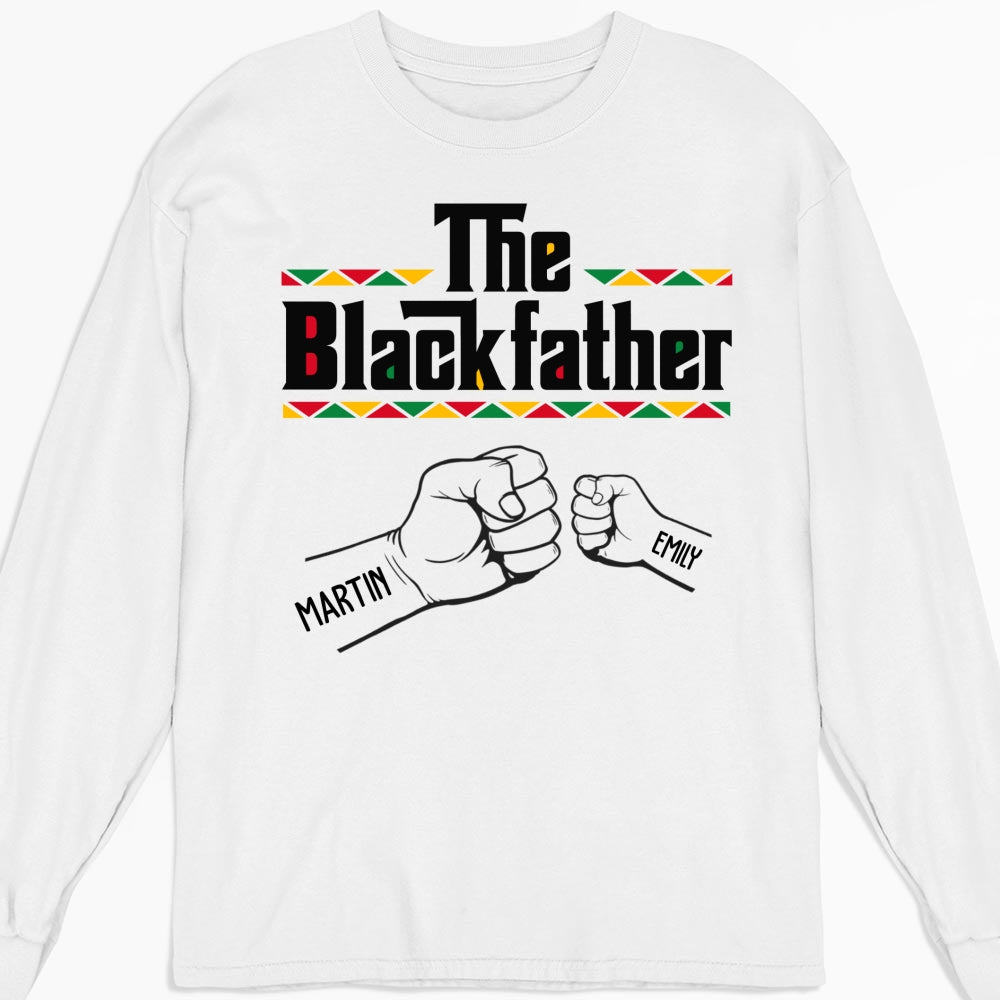 Custom Christmas & Birthday Gift for Dad, Grandpa • The Blackfather - Personalized Shirt - Long Sleeve