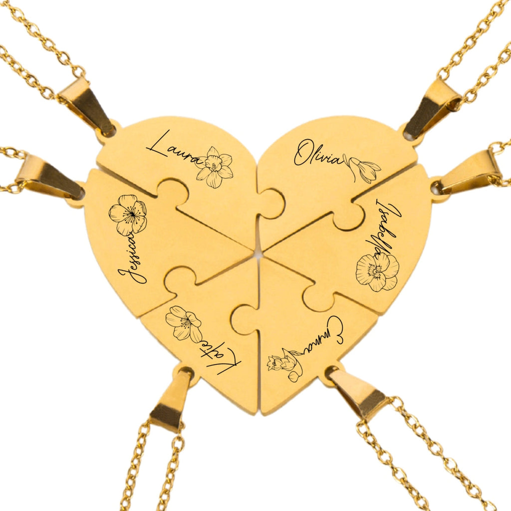 Friends Forever - Personalized Heart Puzzle Necklace