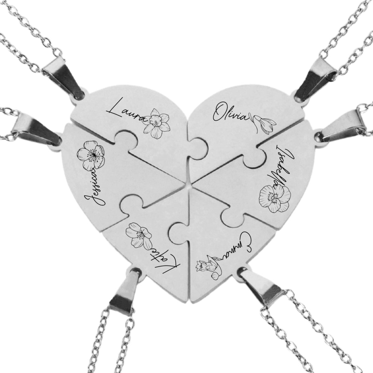 Friends Forever - Personalized Heart Puzzle Necklace