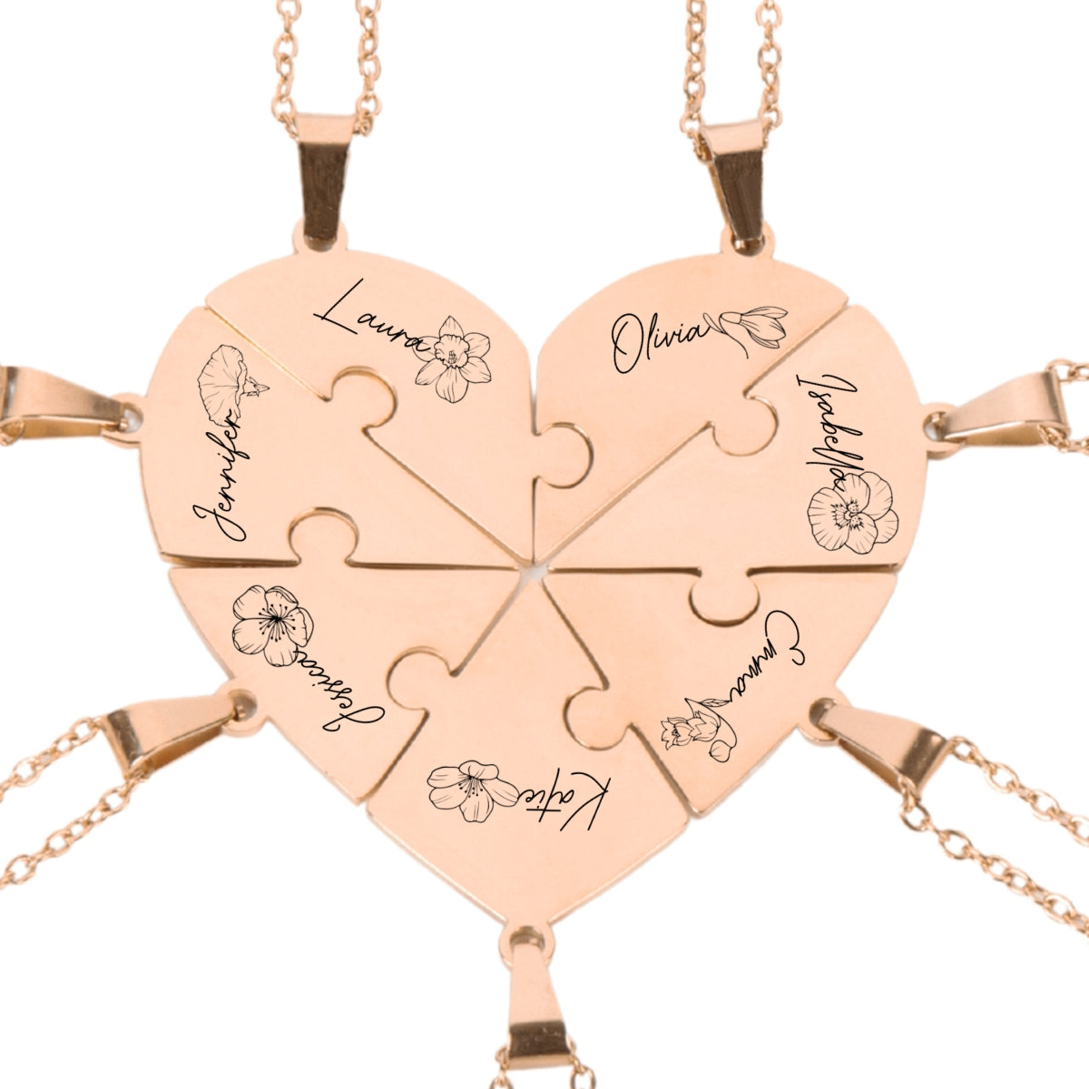Friends Forever - Personalized Heart Puzzle Necklace