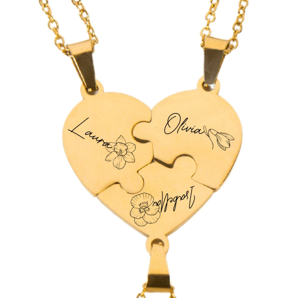 Friends Forever - Personalized Heart Puzzle Necklace