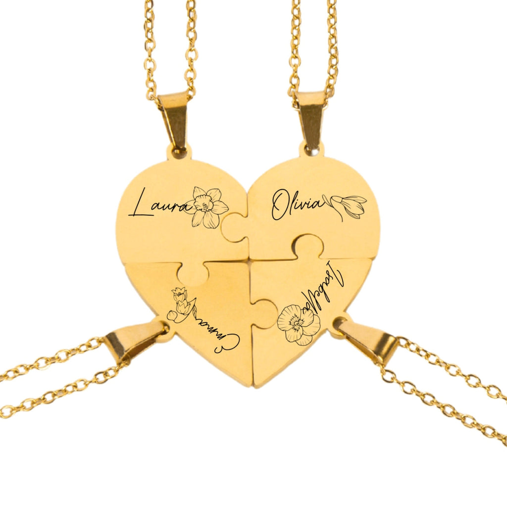 Friends Forever - Personalized Heart Puzzle Necklace