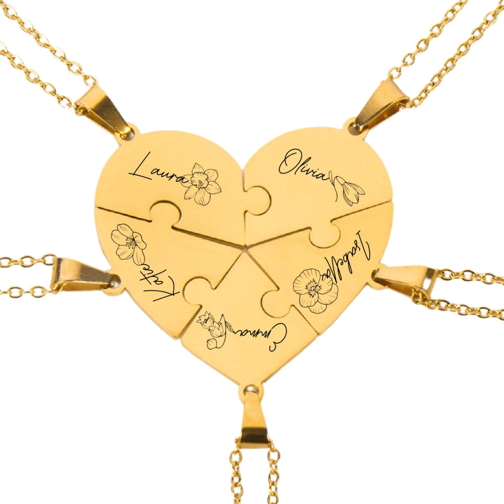 Friends Forever - Personalized Heart Puzzle Necklace