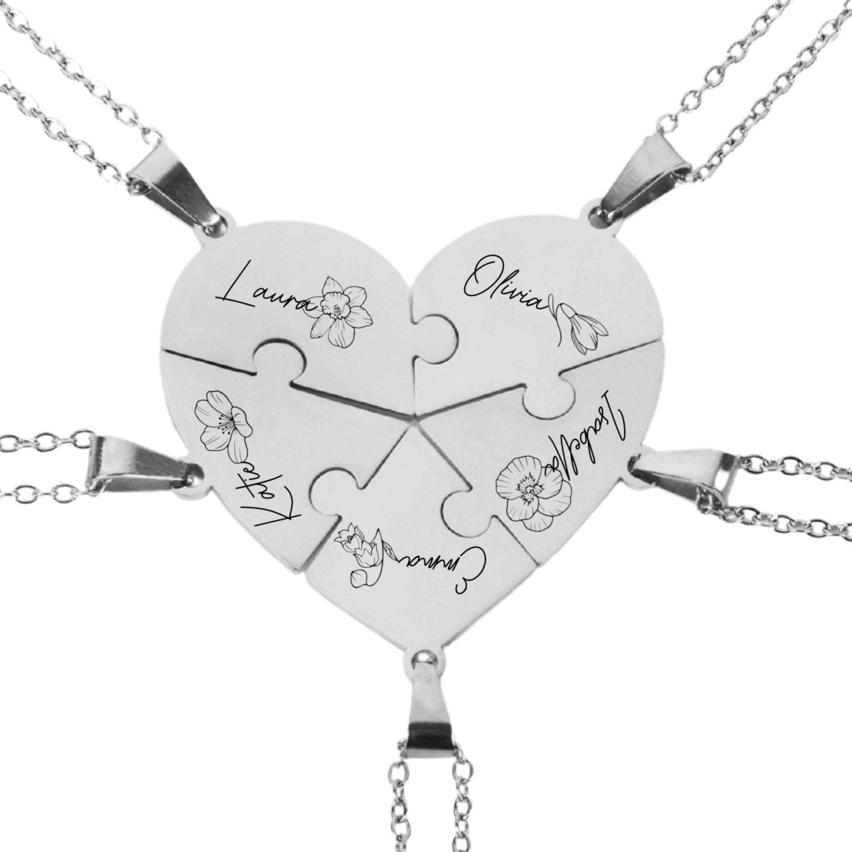 Friends Forever - Personalized Heart Puzzle Necklace