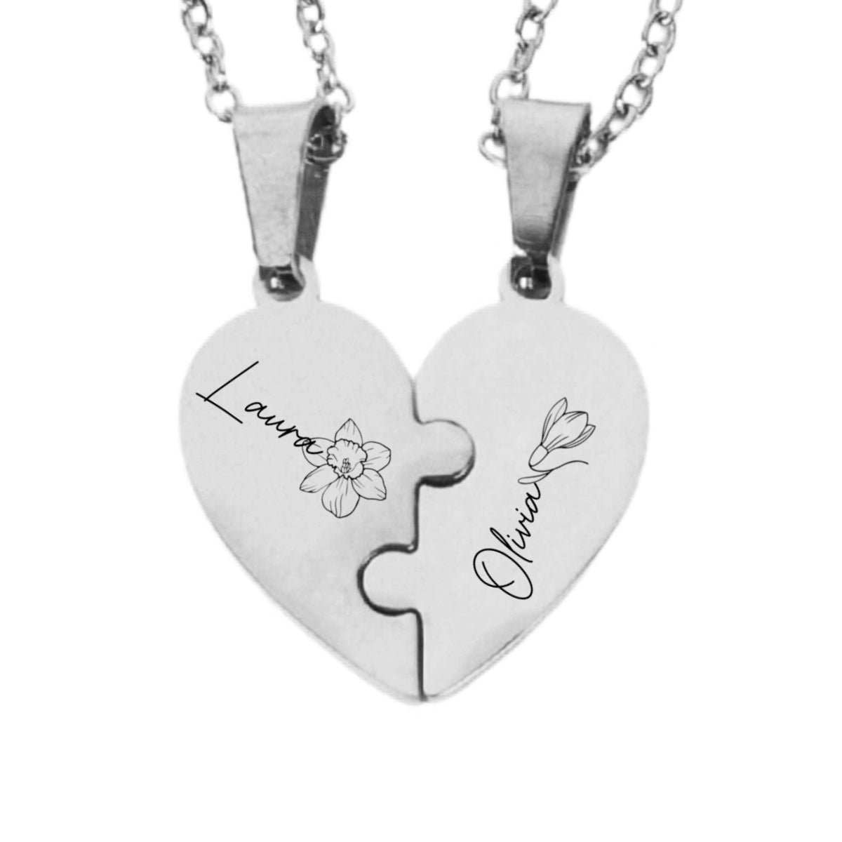 Friends Forever - Personalized Heart Puzzle Necklace