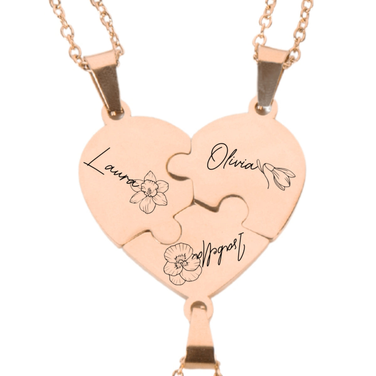Friends Forever - Personalized Heart Puzzle Necklace