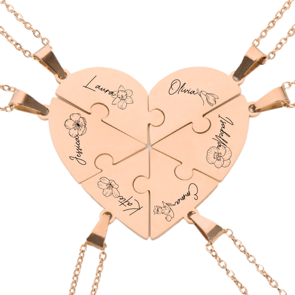 Friends Forever - Personalized Heart Puzzle Necklace
