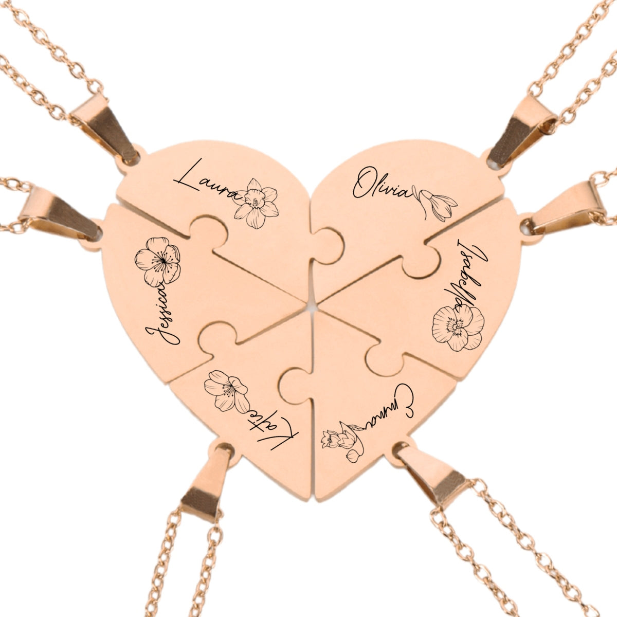 Friends Forever - Personalized Heart Puzzle Necklace