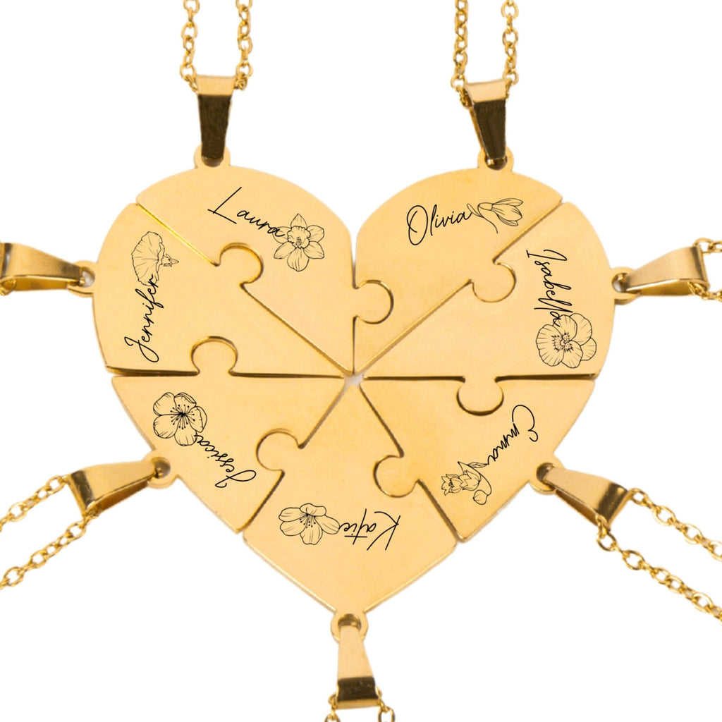 Friends Forever - Personalized Heart Puzzle Necklace