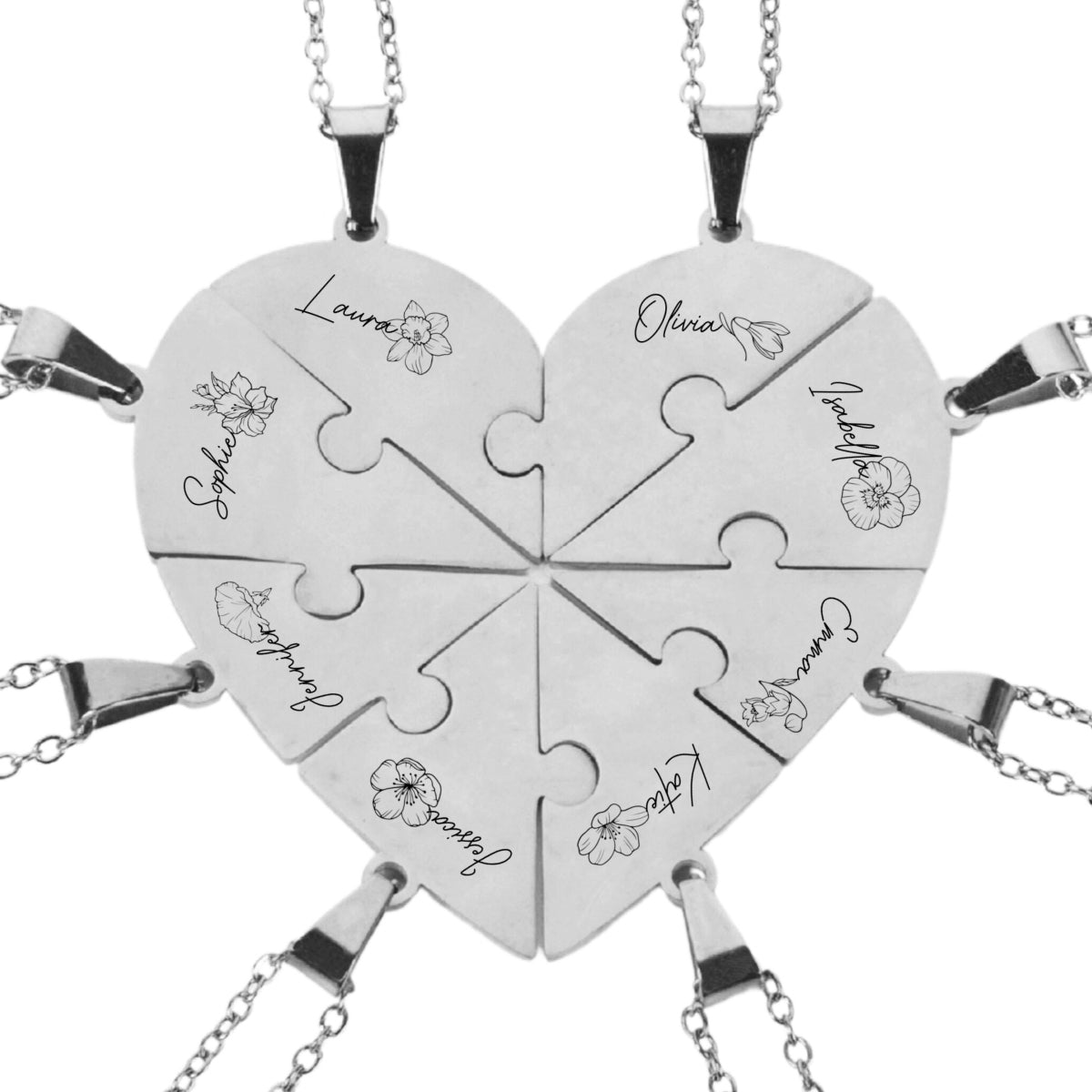 Friends Forever - Personalized Heart Puzzle Necklace