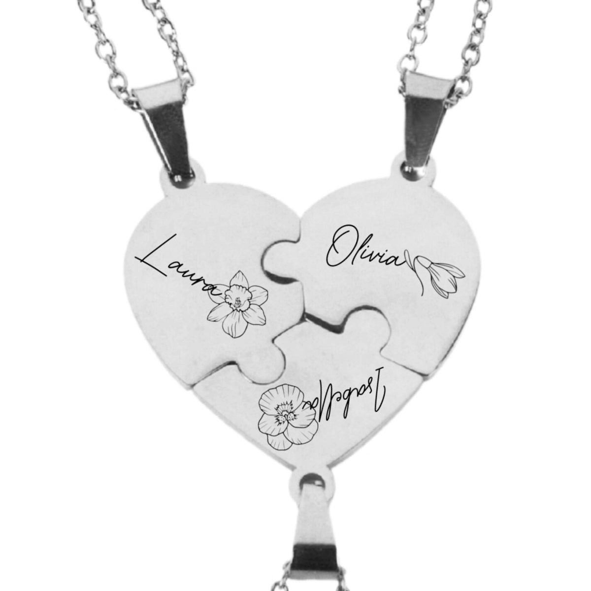 Friends Forever - Personalized Heart Puzzle Necklace