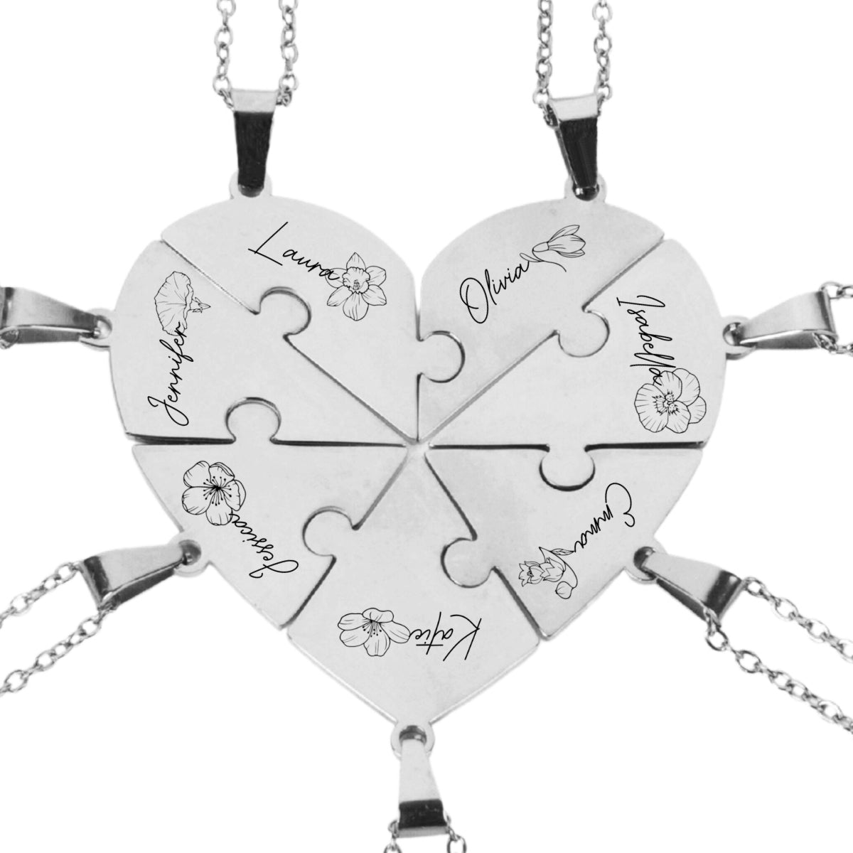 Friends Forever - Personalized Heart Puzzle Necklace