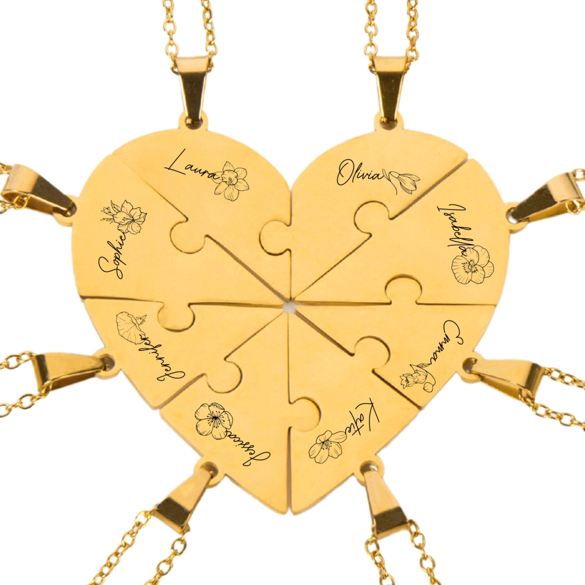 Friends Forever - Personalized Heart Puzzle Necklace