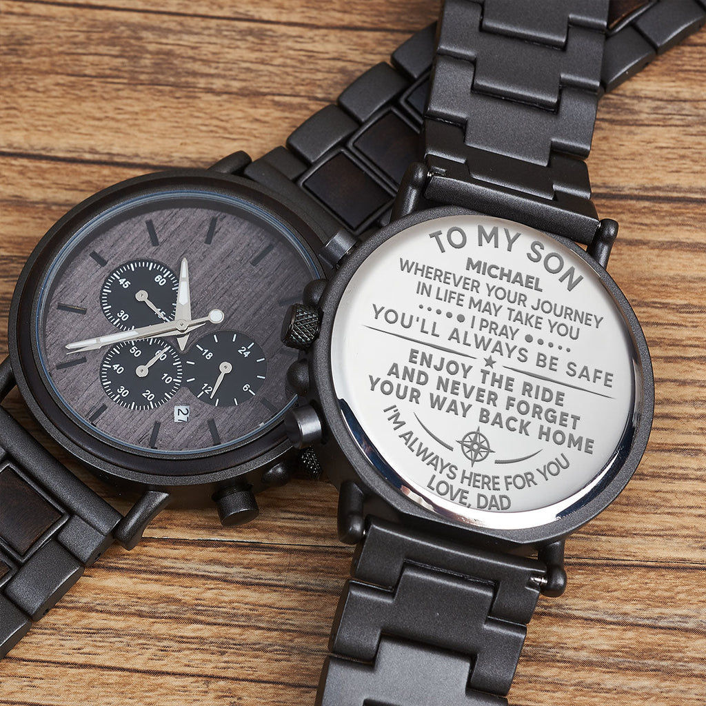 Enjoy The Ride And Never Forget - Personalized Engraved Wooden Watches GQ026