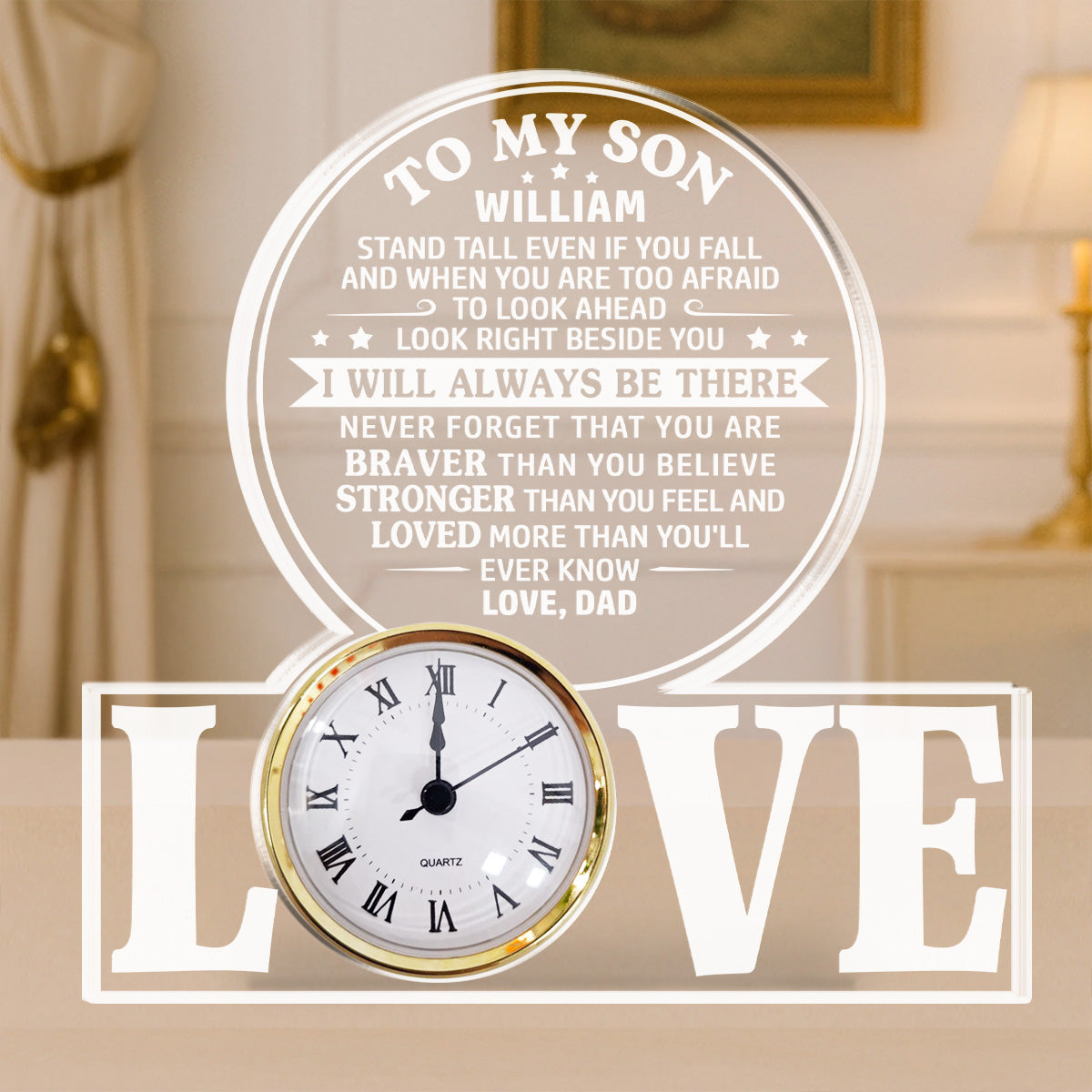 Custom Couple's Decor, Anniversary & Wedding Gift • I Will Always Be There - Personalized Acrylic Desk Clock Plaque