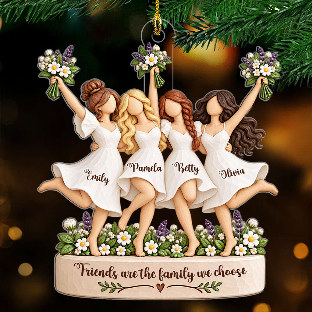 Custom Sister Christmas Ornament •  Love And Laughter - Personalized 3D Effect Acrylic Ornament