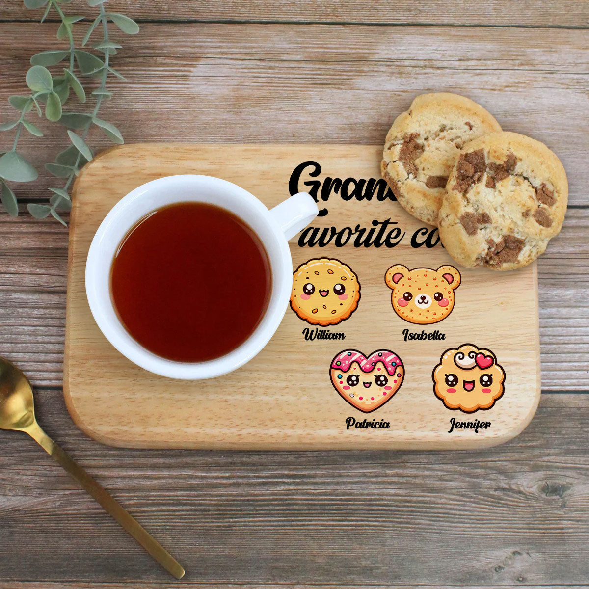 Grandma Favorite Cookies - Personalized Wooden Treat Board