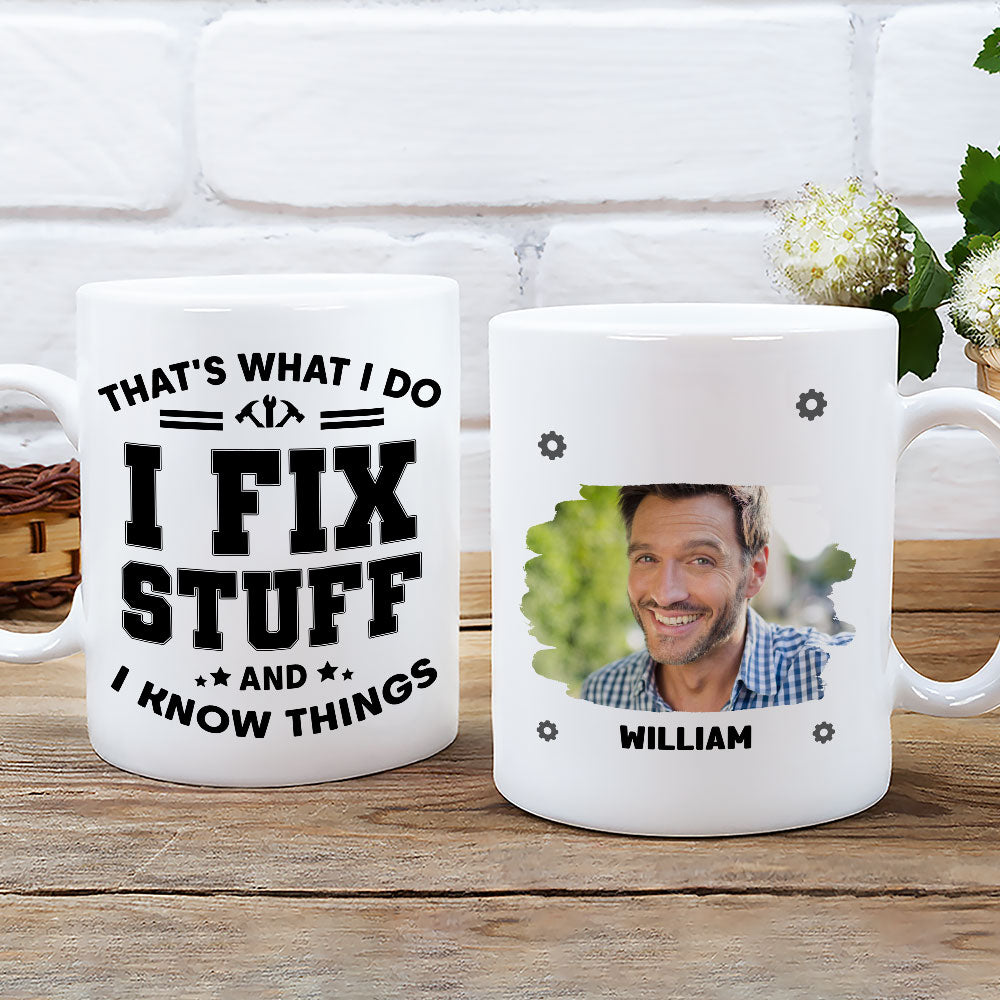Custom Photo Father's Day, Special Gift for Dad & Grandpa • What I Do Photo - Personalized Coffee Mug