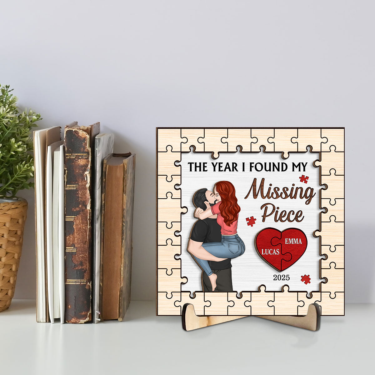 Custom Couple's Decor, Anniversary & Wedding Gift • Couple With Love - Personalized Wooden Plaque